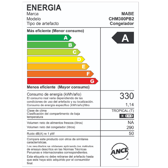 CONGELADORA MABE CHM300PB2 - Imagen 5