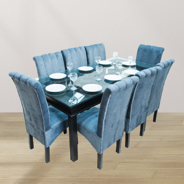 JUEGO DE COMEDOR MADERA X 8 SILLAS OSCUROS MOD. MODERNO
