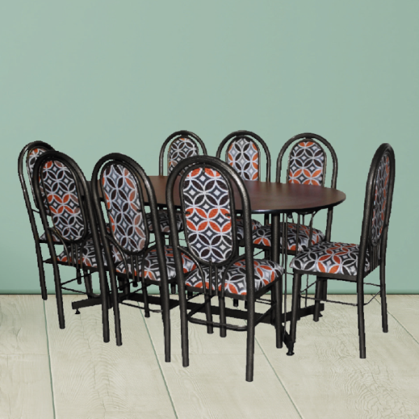 JUEGO DE COMEDOR NEGRO X 8 SILLAS