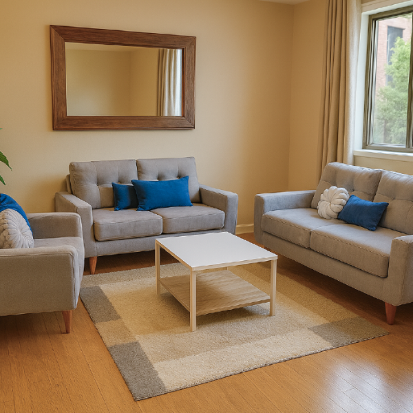 JUEGO DE MUEBLES BRAZO CURVO VINTAGE