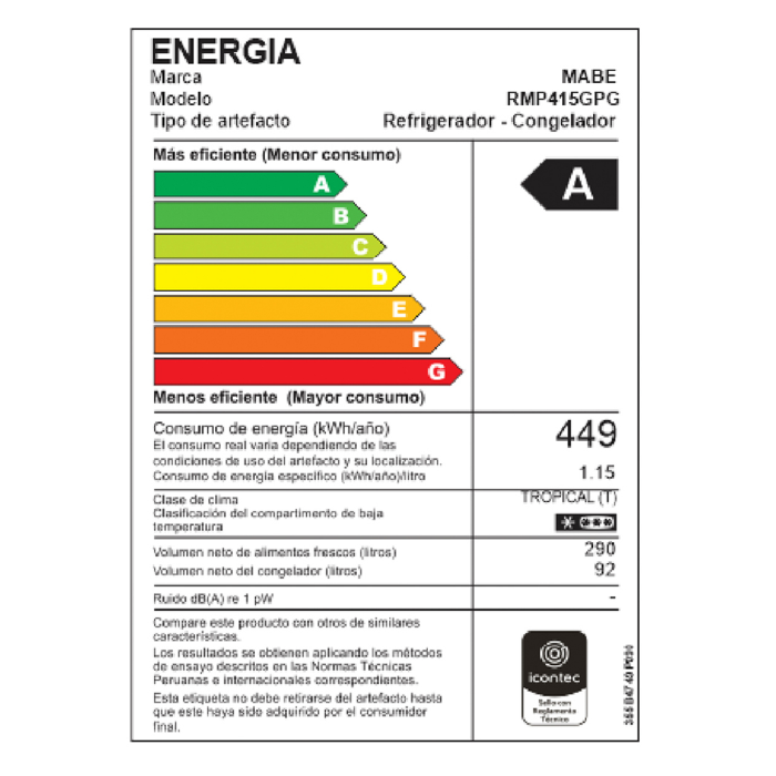 REFRIGERADORA MABE RMP415GPG - Imagen 5